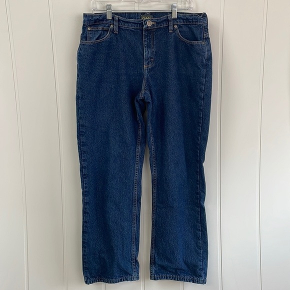 Cabela's Flannel Lined Straight Leg Jeans Women's Size 14 Short Cotton Zip Fly - Picture 3 of 16
